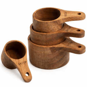 Wooden Measuring Cups Set – 4 Piece Stackable Set