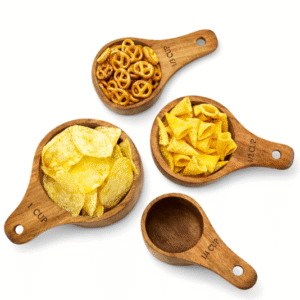 Wooden Measuring Cups Set – 4 Piece Stackable Set