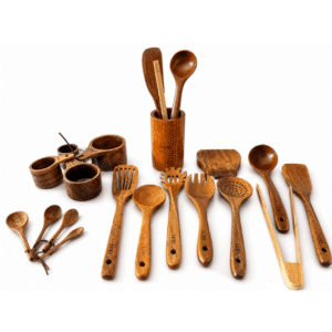 Premium Teak Wood Kitchen Utensil Set (18 pcs)